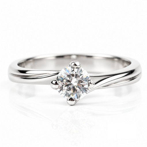 18К Бяло Злато Годежен Пръстен с  Диамант  Bloom Jewellery